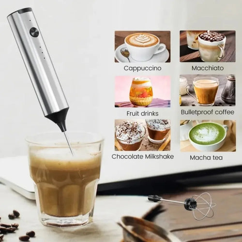 Portable Electric Mini Milk Frother, Coffee Cappuccino Egg Beater & Blender, Kitchen Stirring Tool