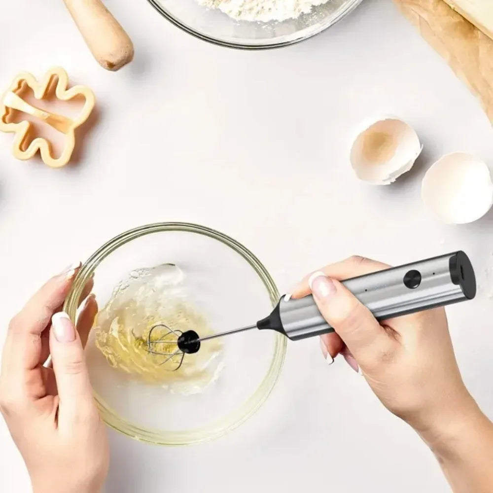 Portable Electric Mini Milk Frother, Coffee Cappuccino Egg Beater & Blender, Kitchen Stirring Tool